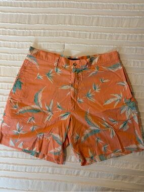 Men's Polo Golf Coral Tropical Print Shorts